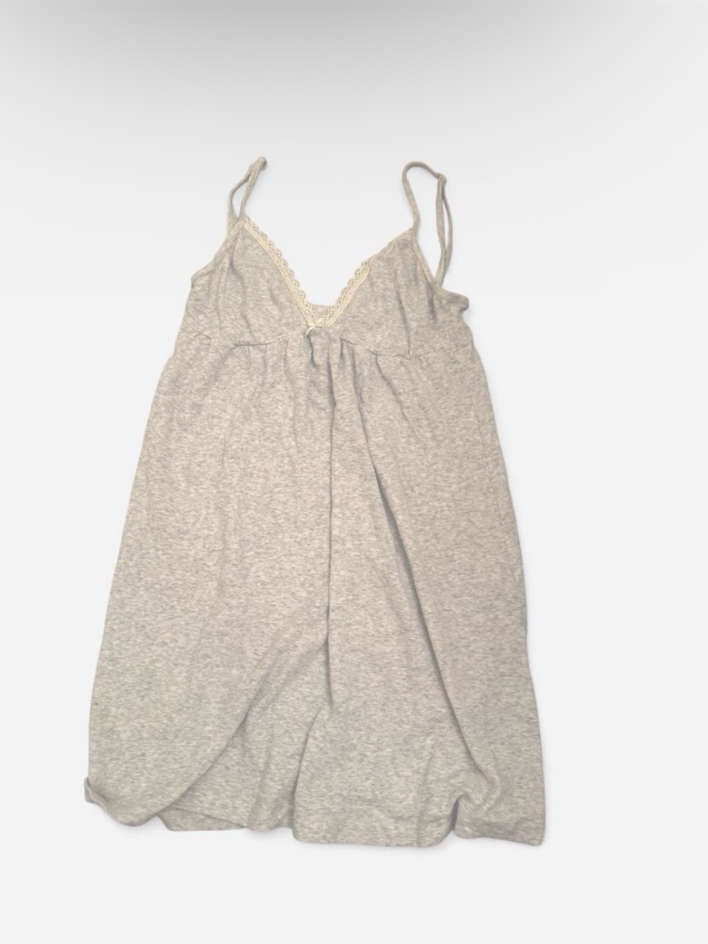 Brandy Melville Light Gray Lace-Trim Mini Dress